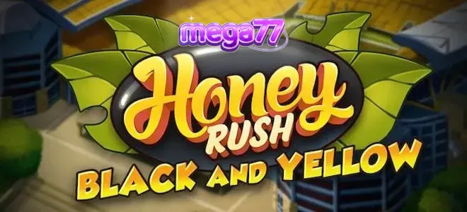 Tampilan visual slot Honey Rush Black and Yellow dengan desain grid sarang lebah yang modern.